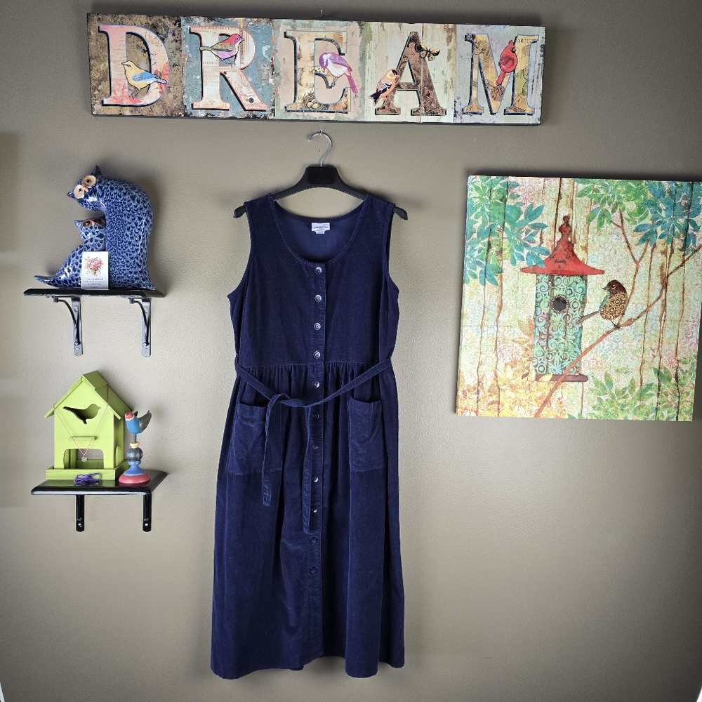 The Vermont Country Store Corduroy Midi Dress Large